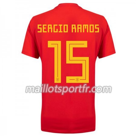 Maillot de Foot Espagne Ramos 15 Femme Domicile Coupe du monde 2018